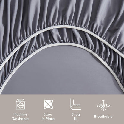 Bed Sheet Sets, 1800 Series Deep Pocket Bedding, Luxury Soft Microfiber, Gray Tw