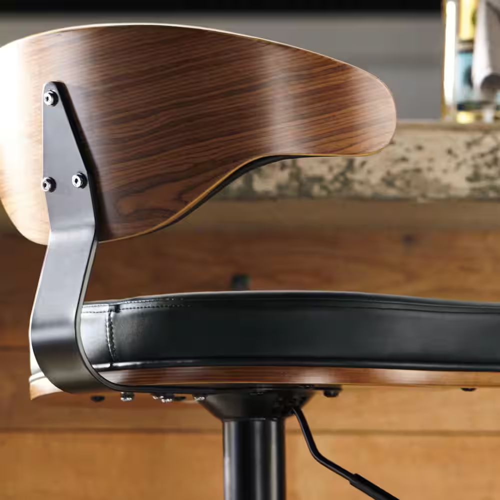 Bellatier Brown/Black Wood Barstool