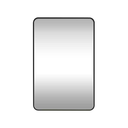 Black 24 in W X 36 In. H Farmhouse Wall-Mounted Rectangle Metal Framed Mirror wi