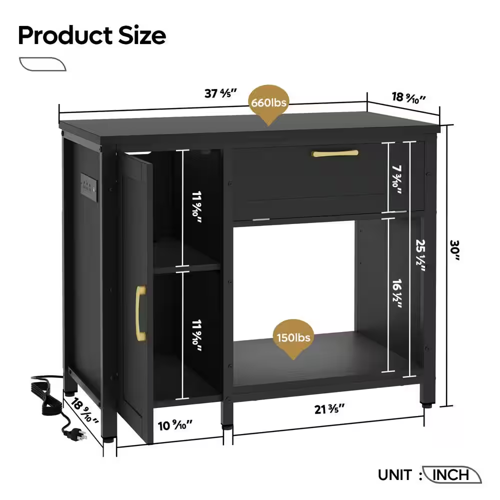 Black 30 In. 55 Gal. Aquarium Stand with Dual Glass Cabinet, Fish Tank Stand wit