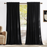 Black Velvet Blackout Curtains 96 Inch Long for Bedroom and Living Room, Thermal