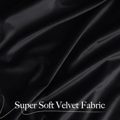 Black Velvet Blackout Curtains 96 Inch Long for Bedroom and Living Room, Thermal