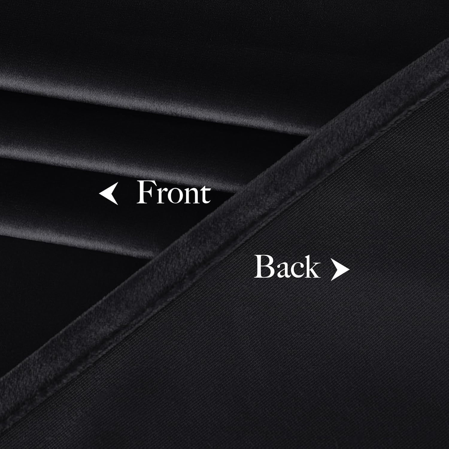 Black Velvet Blackout Curtains 96 Inch Long for Bedroom and Living Room, Thermal
