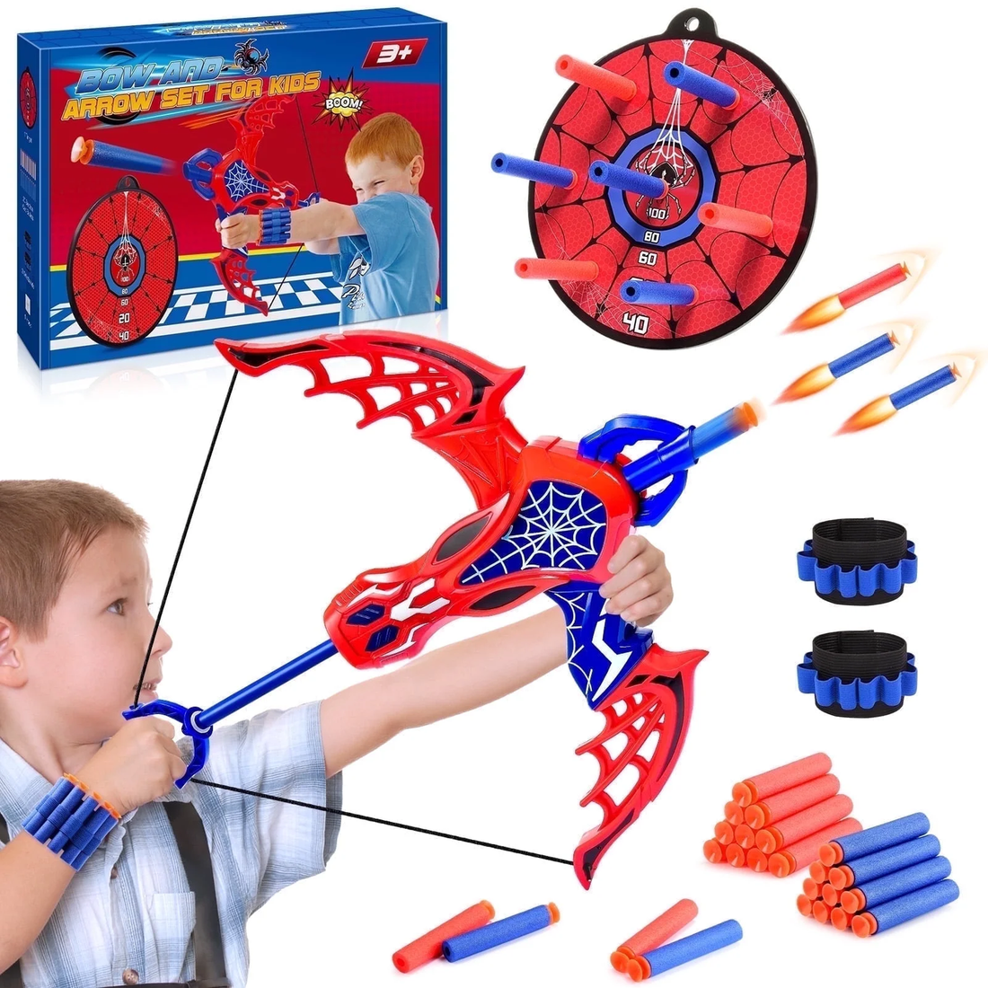 Bow and Arrow Set for Kids, Outdoor Toys Archery Set for 3-12 Year Old Kids Boys