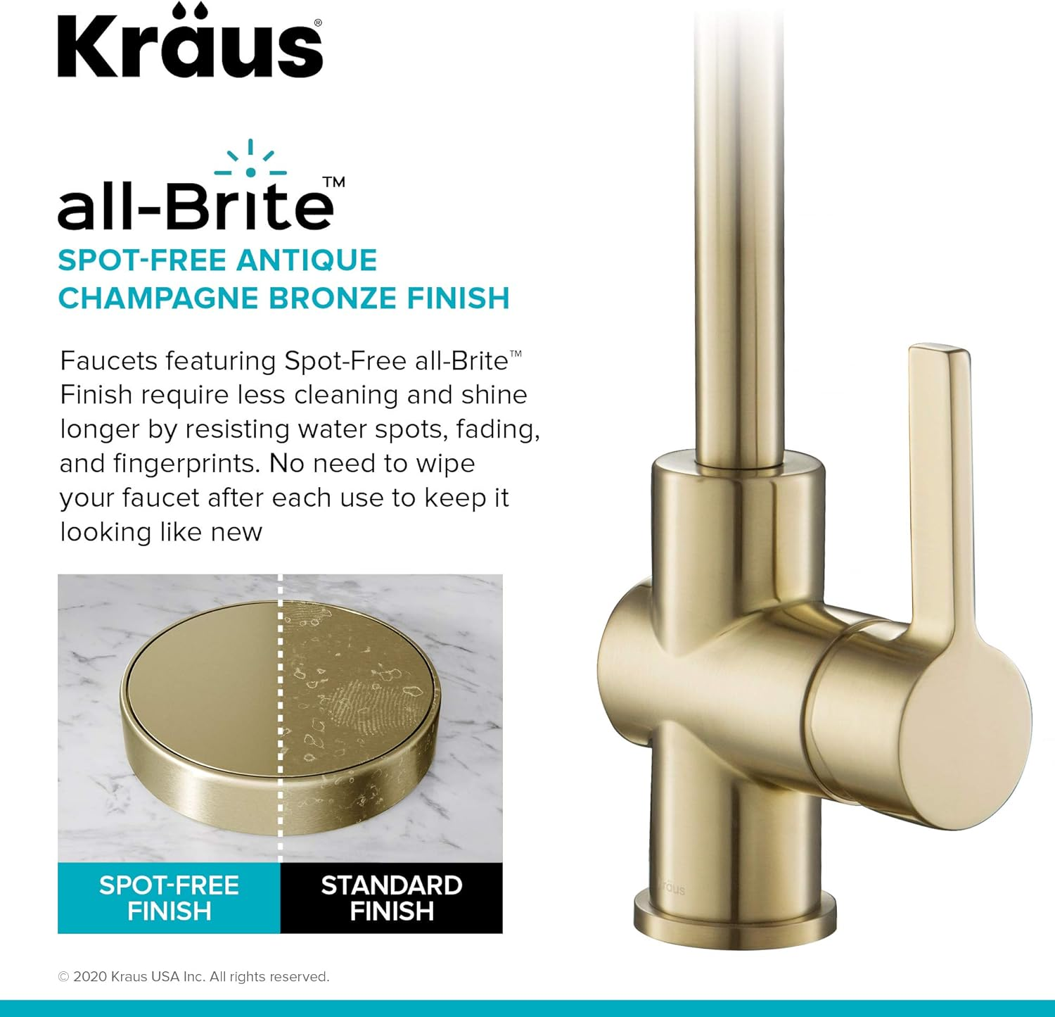 Britt Commercial Style Kitchen Faucet in Spot Free Antique Champagne Bronze, KPF