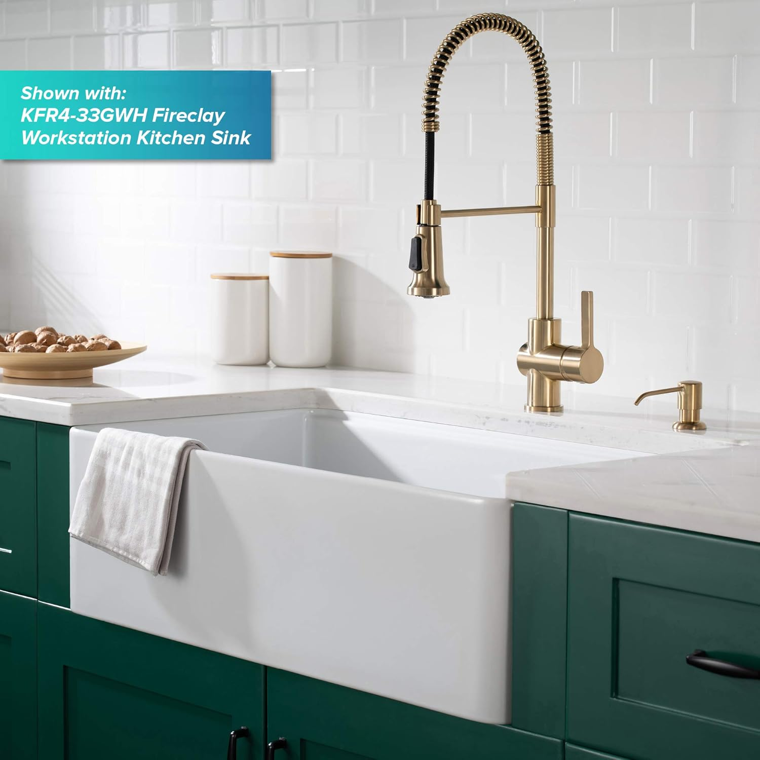 Britt Commercial Style Kitchen Faucet in Spot Free Antique Champagne Bronze, KPF