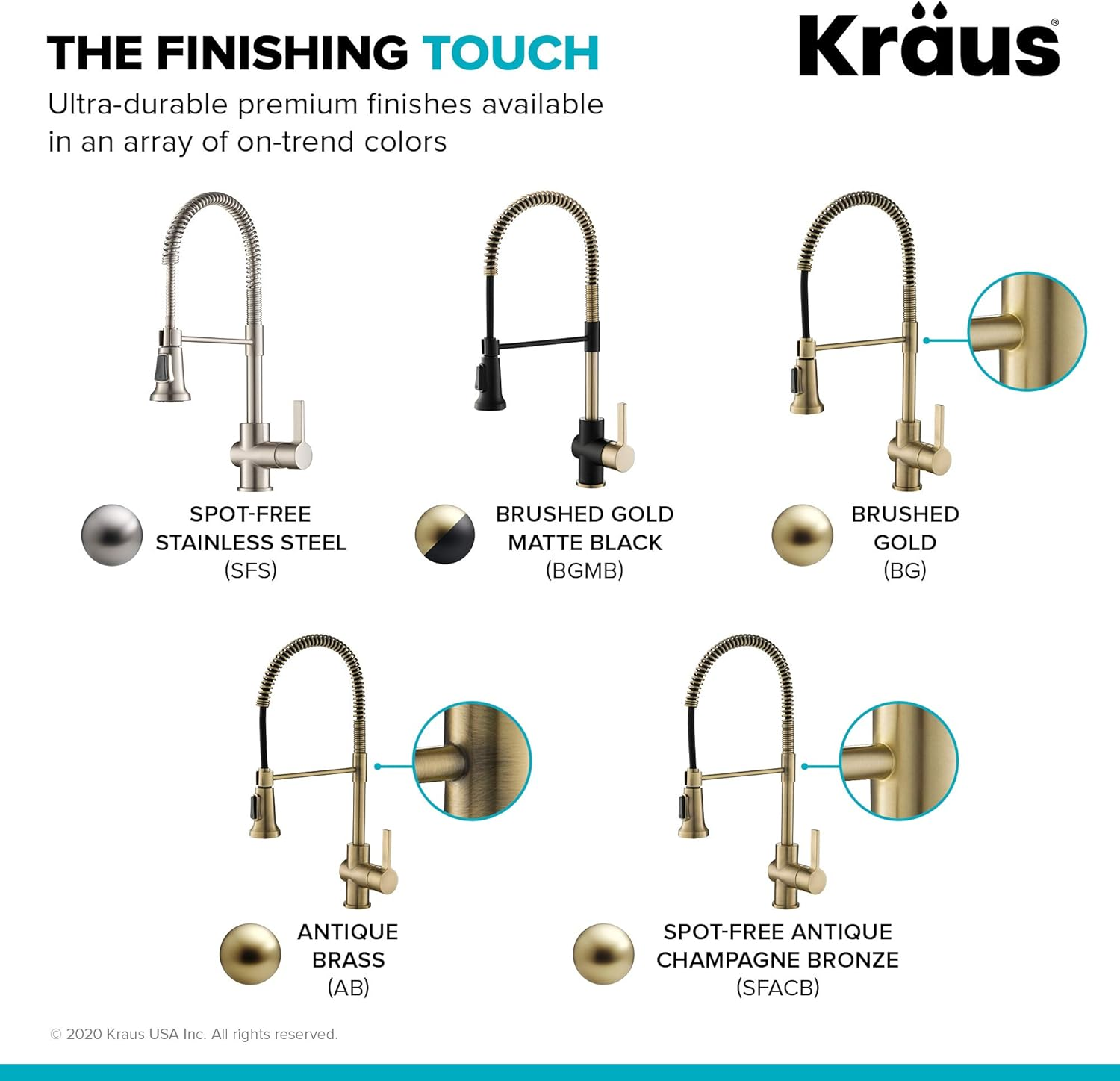 Britt Commercial Style Kitchen Faucet in Spot Free Antique Champagne Bronze, KPF