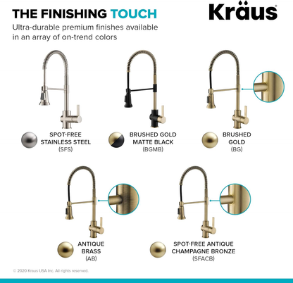 Britt Commercial Style Kitchen Faucet in Spot Free Antique Champagne Bronze, KPF