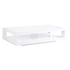 CASA 48 In. White Lacquered Rectangle Wood Top Coffee Table with Shelf