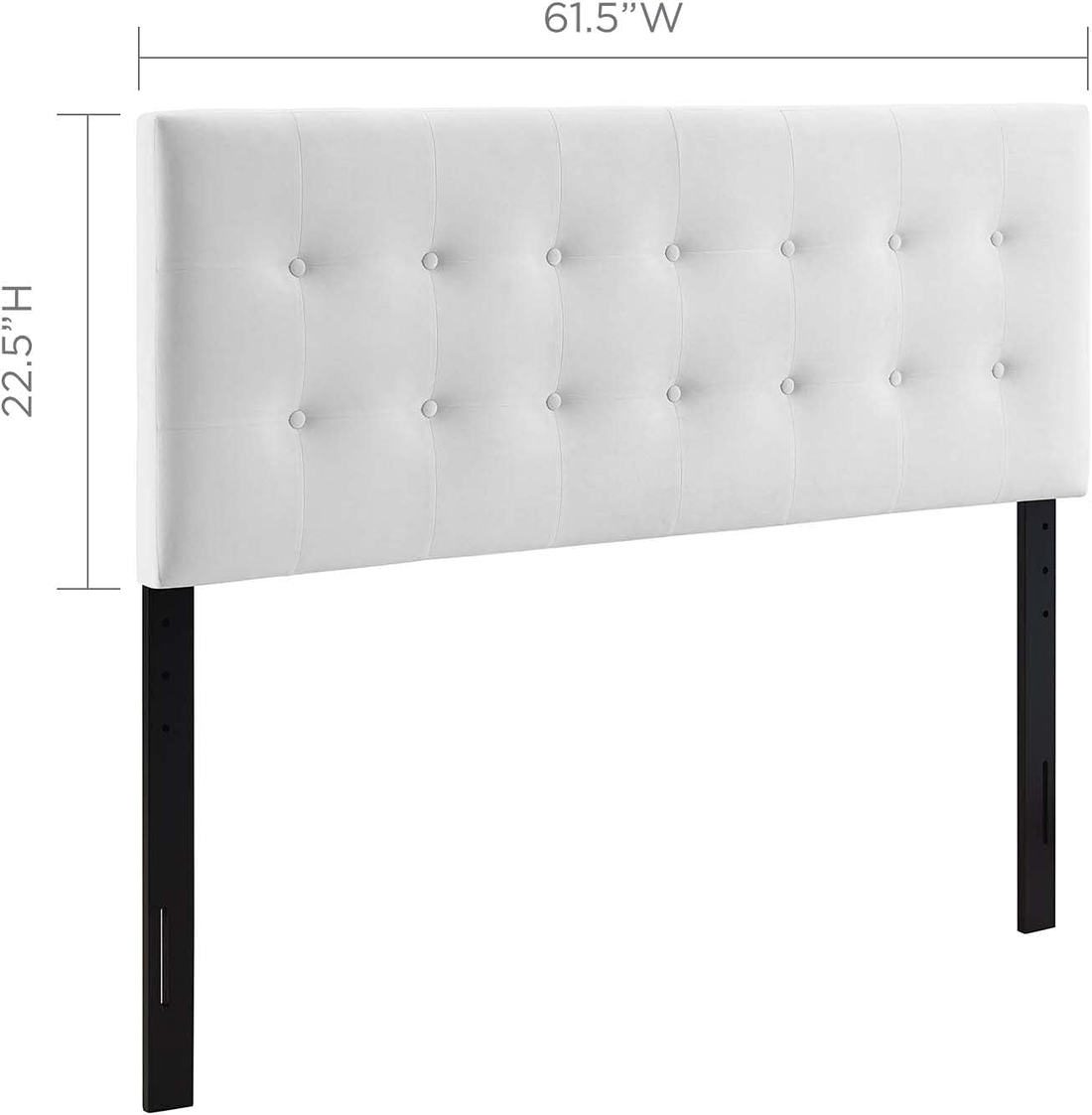 Emily Queen Biscuit Tufted Performance Velvet Headboard, White