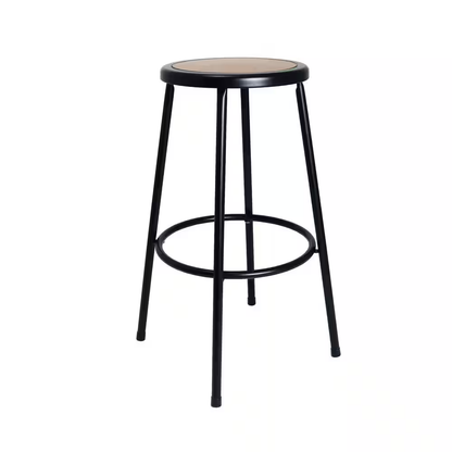 Felix Collection 30 In. Black Metal Stool, Masonite Seat Pan, Assemblyready