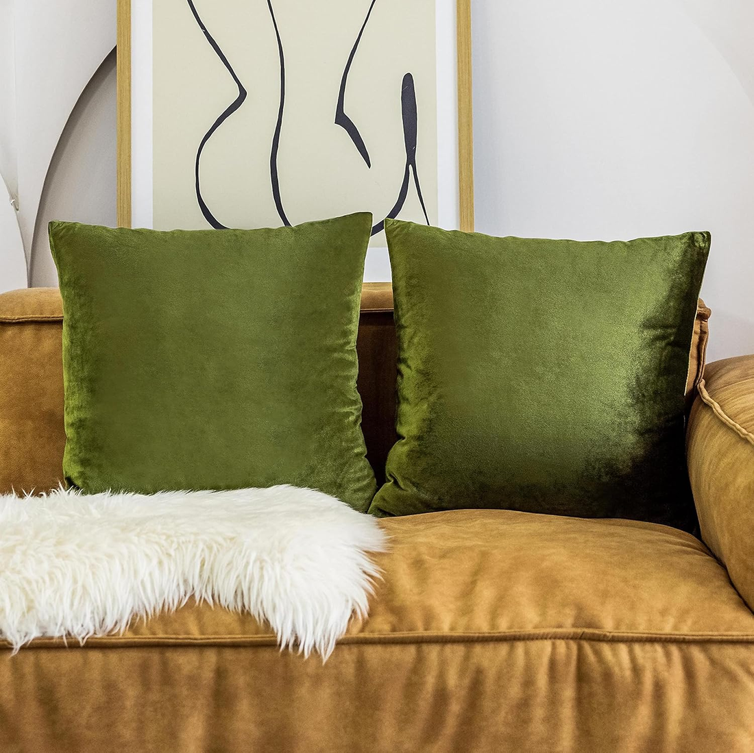 Green Spring Pillow Covers 18X18 Velvet Throw Pillow Covers Decorative Throw Pil