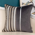 Grey Striped Patchwork Throw Pillow Cover Gold Leather Cushion Cover Zippered Pi