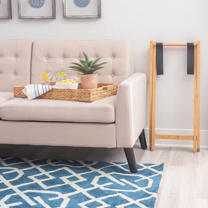 Halina 23.75 In. Natural Rectangle Hyacinth Top Folding End Table with Removable