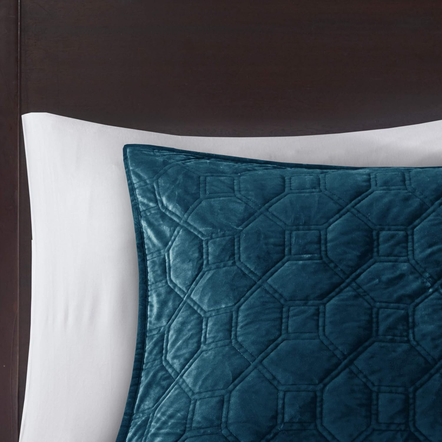 Harper Quilt Set Velvet Casual Geometric Stitching Design All Season, Lightweigh
