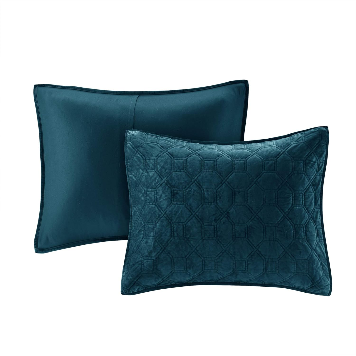 Harper Quilt Set Velvet Casual Geometric Stitching Design All Season, Lightweigh