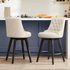 Haynes 26 In. Linen High Back Metal Swivel Counter Stool with Fabric Seat (Set o