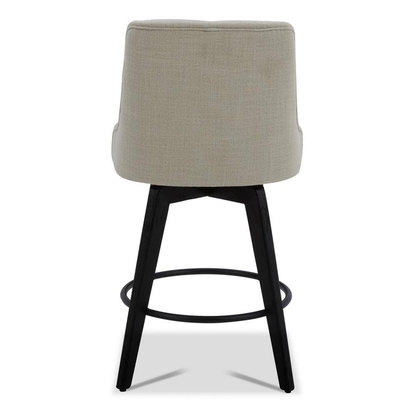Haynes 26 In. Linen High Back Metal Swivel Counter Stool with Fabric Seat (Set o