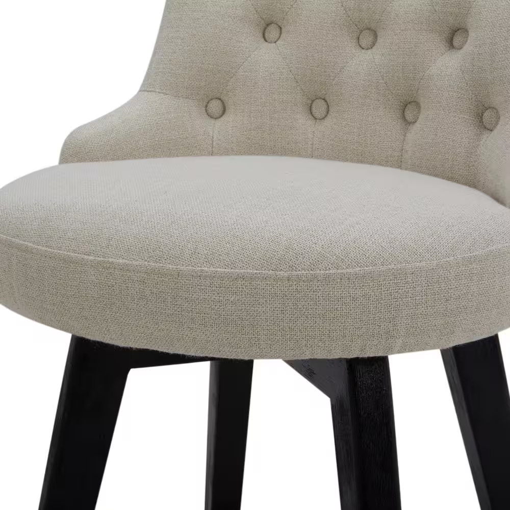 Haynes 26 In. Linen High Back Metal Swivel Counter Stool with Fabric Seat (Set o