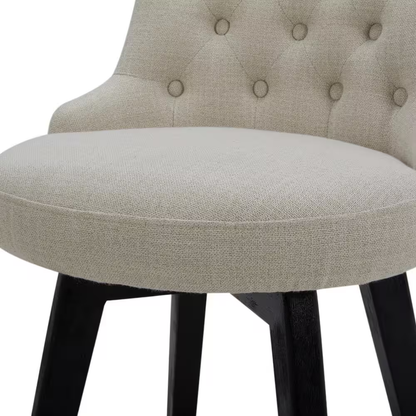Haynes 26 In. Linen High Back Metal Swivel Counter Stool with Fabric Seat (Set o