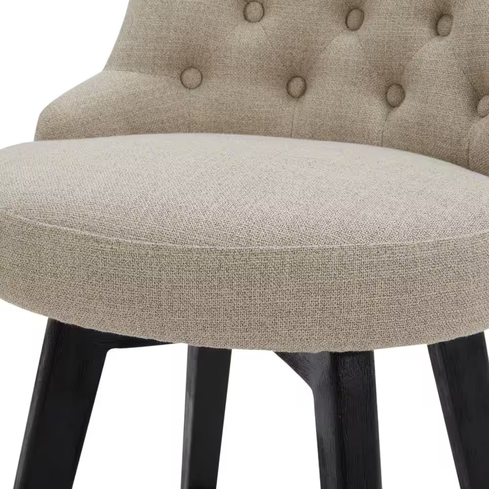 Haynes 26 In. Tan High Back Metal Swivel Counter Stool with Fabric Seat (Set of 