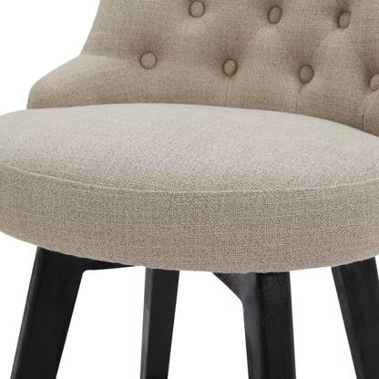 Haynes 26 In. Tan High Back Metal Swivel Counter Stool with Fabric Seat (Set of 