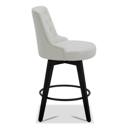 Haynes 26 In. White High Back Metal Counter Stool with Fabric Seat