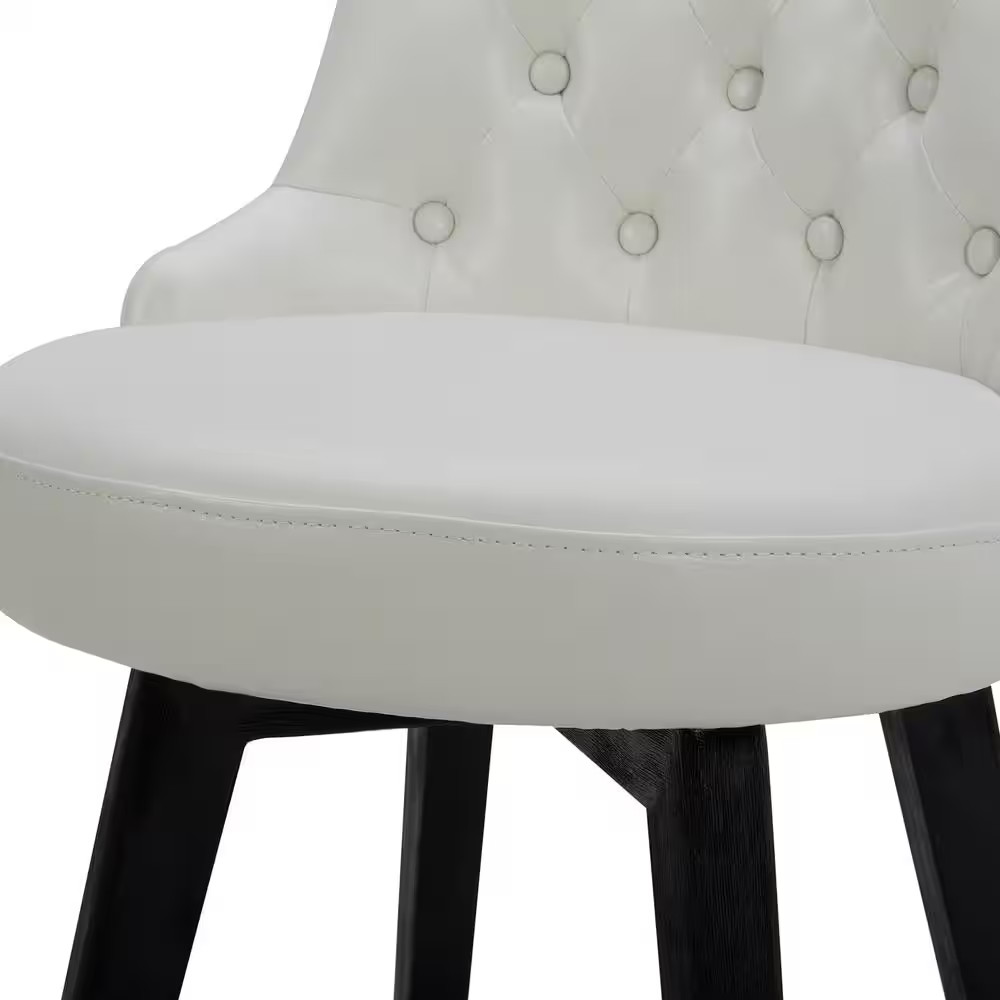 Haynes 26 In. White High Back Metal Counter Stool with Fabric Seat