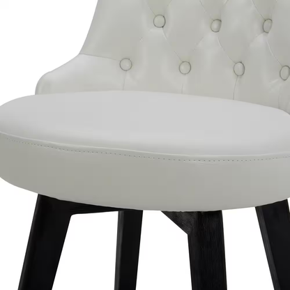 Haynes 26 In. White High Back Metal Counter Stool with Fabric Seat