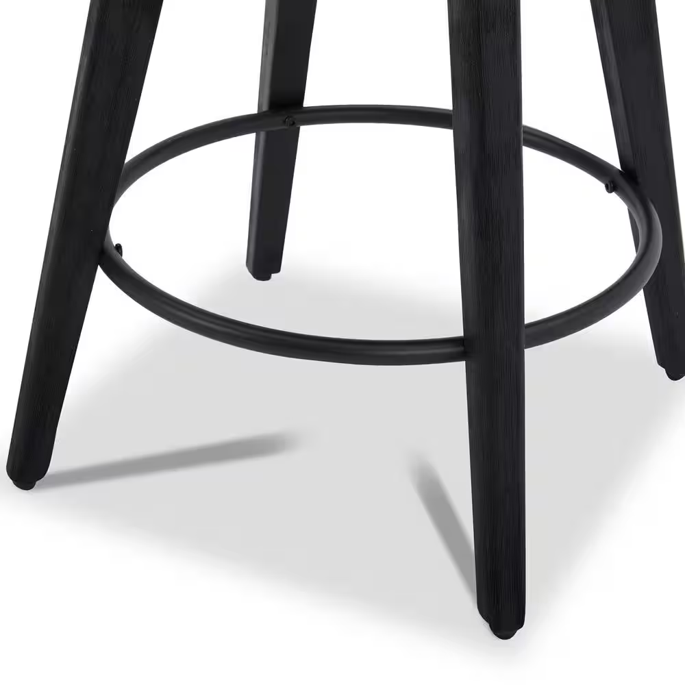 Haynes 26 In. White High Back Metal Counter Stool with Fabric Seat