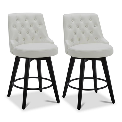 Haynes 26 In. White High Back Metal Counter Stool with Fabric Seat