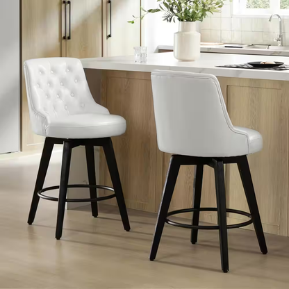 Haynes 26 In. White High Back Metal Counter Stool with Fabric Seat