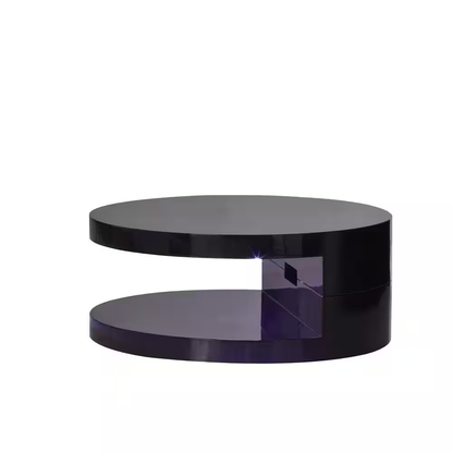 LA VILLINO Modern Euro Coffee Table with Remote Multi-Colors LED Light, Glossy B
