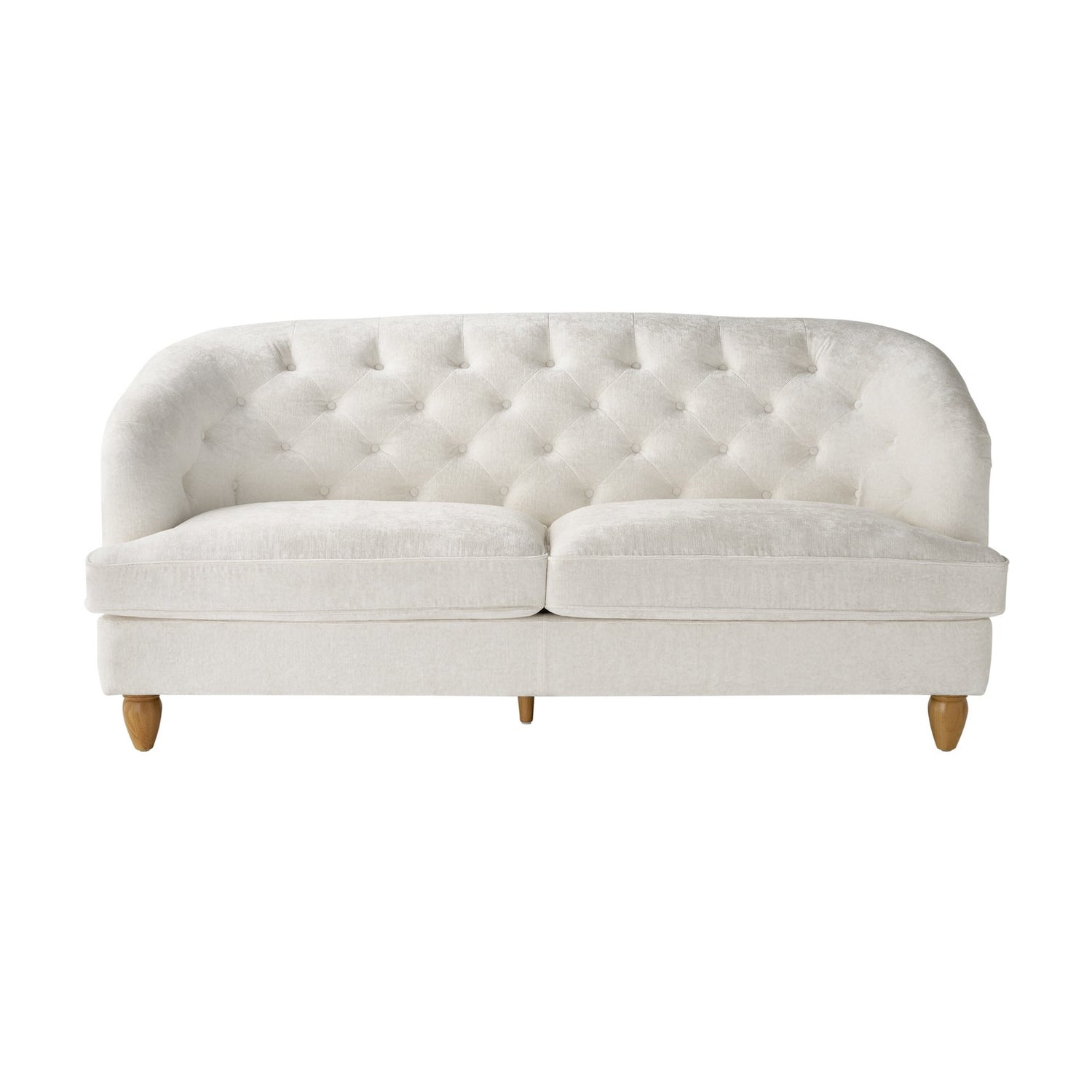 Laurel Tufted Sofa, Cream Velvet, 79.53 In