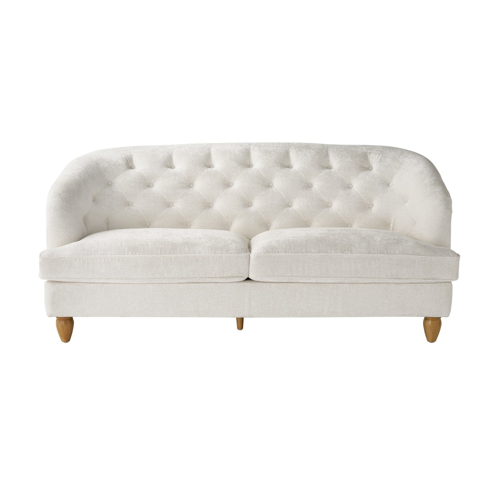 Laurel Tufted Sofa, Cream Velvet, 79.53 In