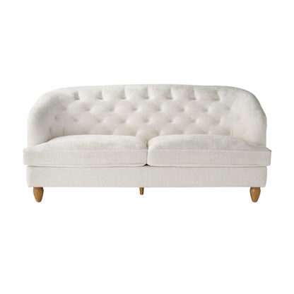 Laurel Tufted Sofa, Cream Velvet, 79.53 In