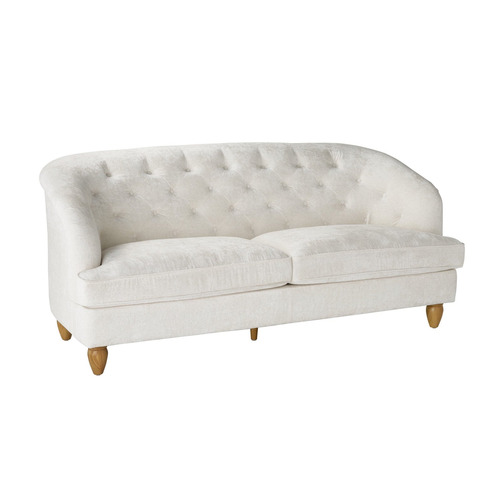 Laurel Tufted Sofa, Cream Velvet, 79.53 In