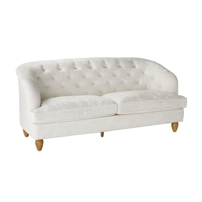 Laurel Tufted Sofa, Cream Velvet, 79.53 In