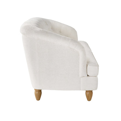Laurel Tufted Sofa, Cream Velvet, 79.53 In