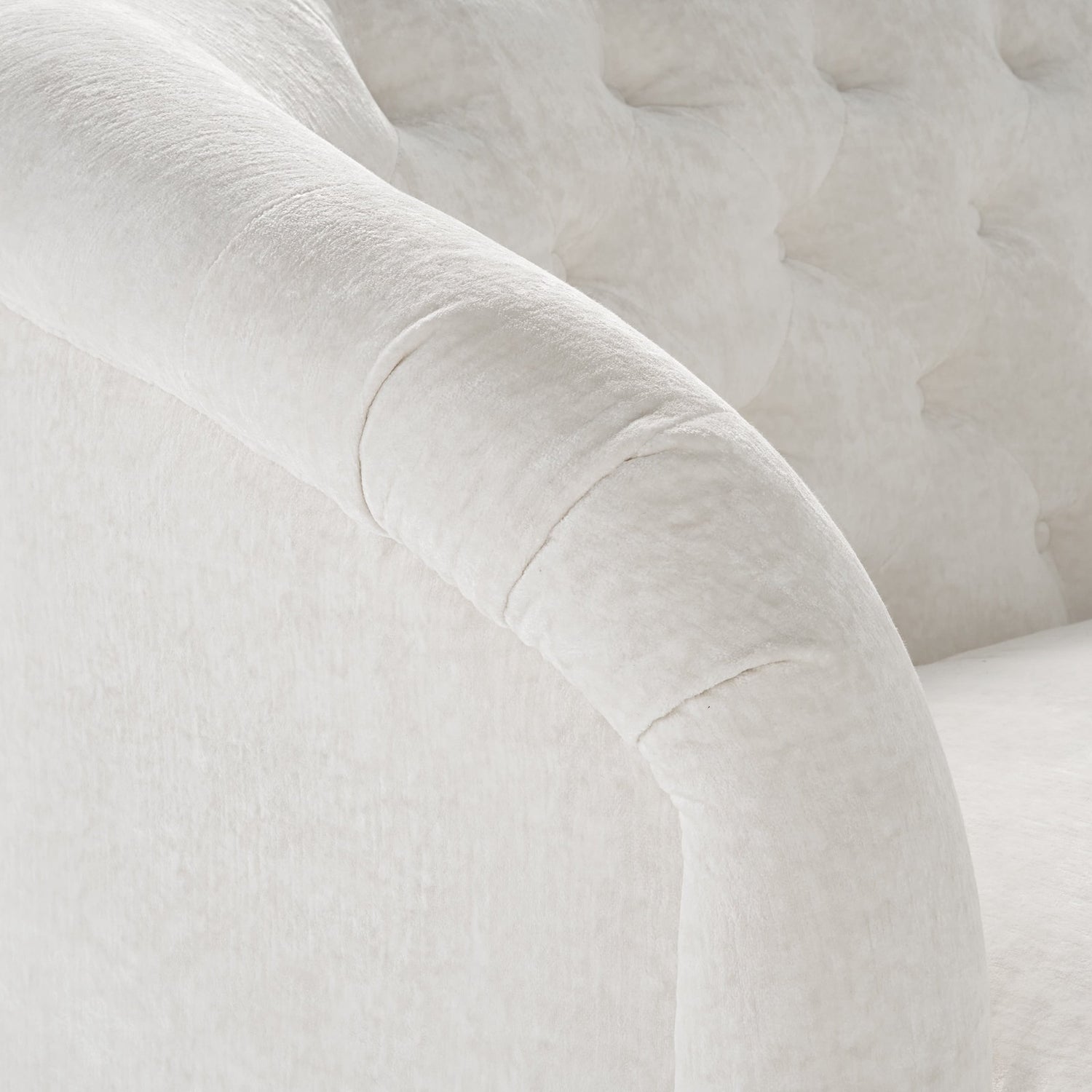 Laurel Tufted Sofa, Cream Velvet, 79.53 In