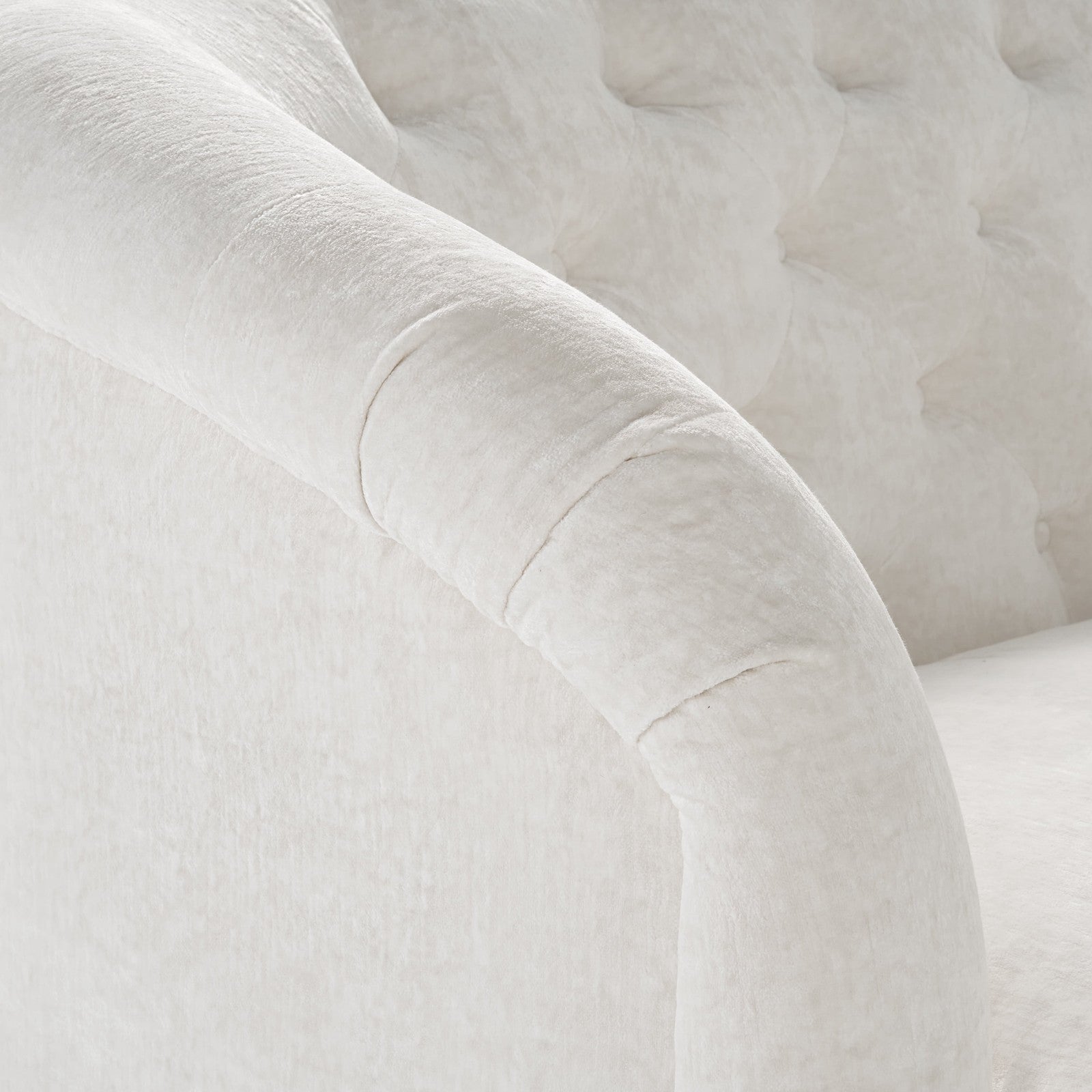 Laurel Tufted Sofa, Cream Velvet, 79.53 In