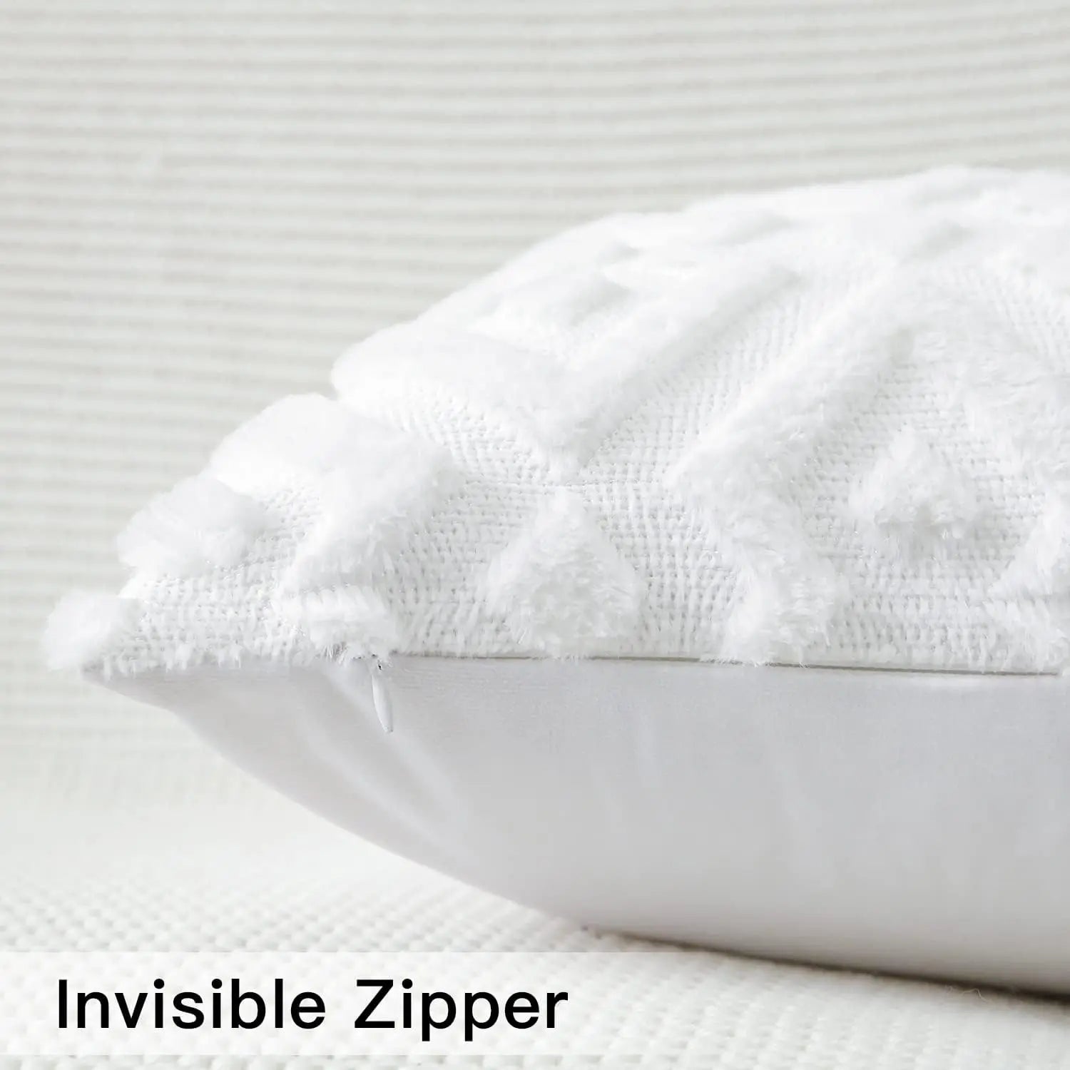 Pack of 2 Soft Plush Short Wool Velvet Decorative Throw Pillow Covers Luxury Sty