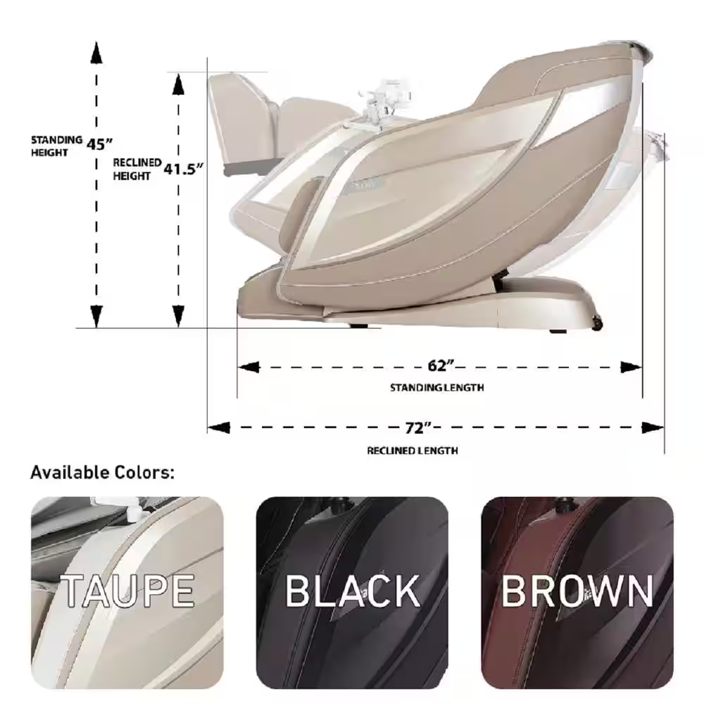 Pro 8500 MAX Series Black Faux Leather Reclining 4D Massage Chair with Zero Grav