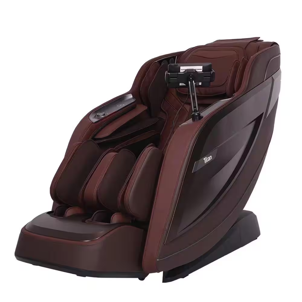 Pro 8500 MAX Series Brown Faux Leather Reclining 4D Massage Chair with Zero Grav