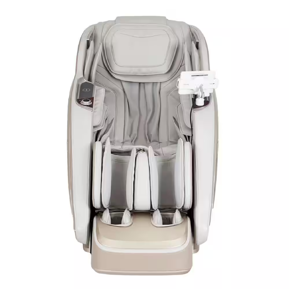 Pro 8500 MAX Series Taupe Faux Leather Reclining 4D Massage Chair with Zero Grav