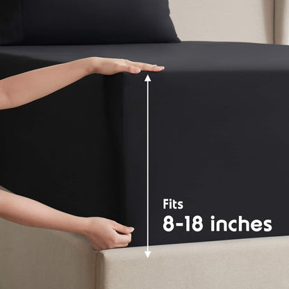 Queen Bed Sheet Sets, 1800 Series 4 Piece Deep Pocket Sheets Bedding Set, Luxury