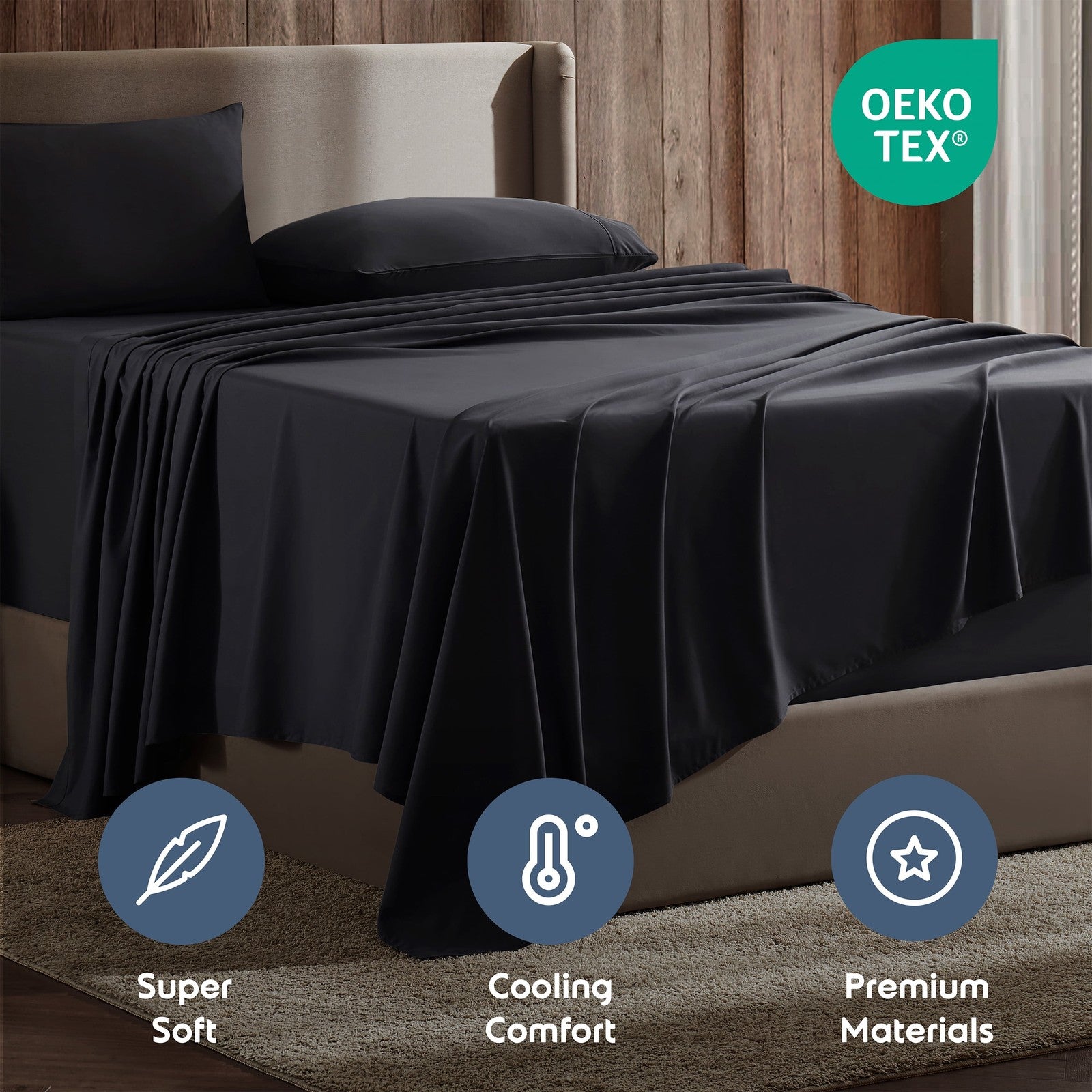 Queen Bed Sheet Sets, 1800 Series 4 Piece Deep Pocket Sheets Bedding Set, Luxury