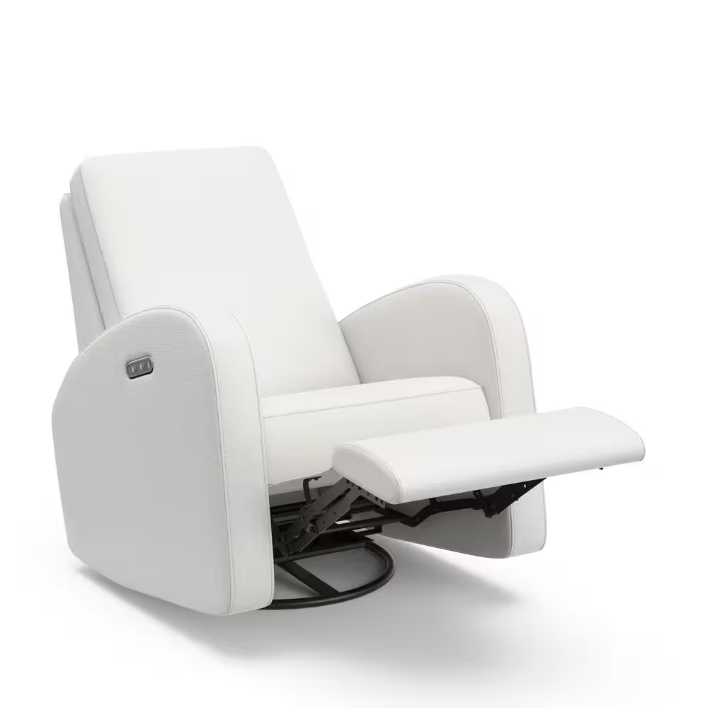 Santa Monica Ivory Basketweave Power Recliner