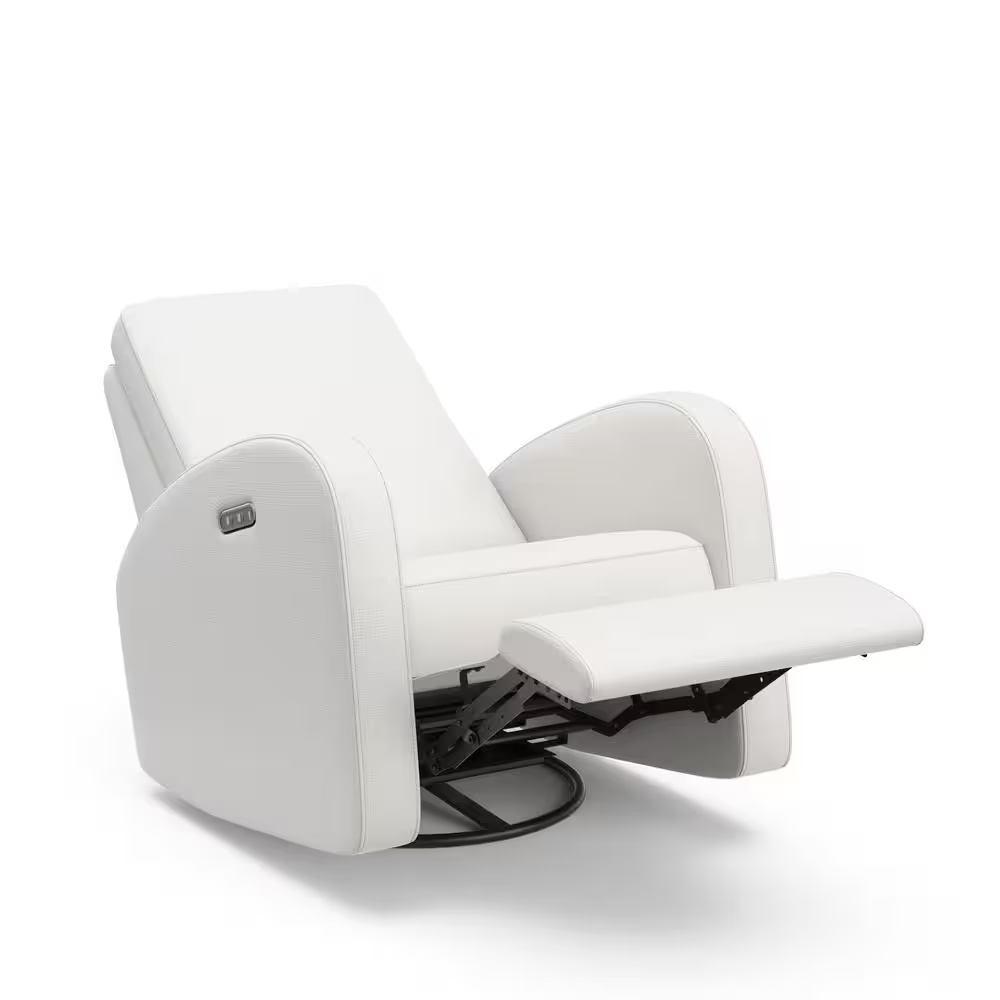 Santa Monica Ivory Basketweave Power Recliner