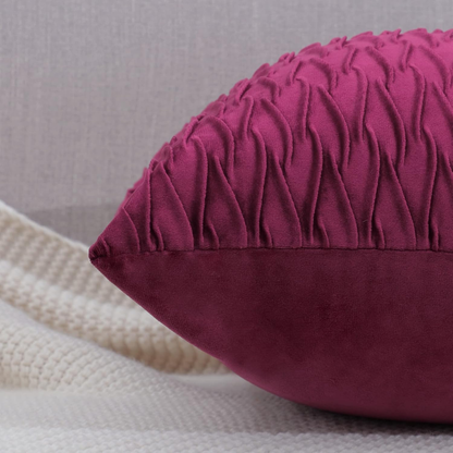 Set of 2 Super Soft Velvet Decorative Throw Pillow Covers 24X24 Inch Burgundy Sq